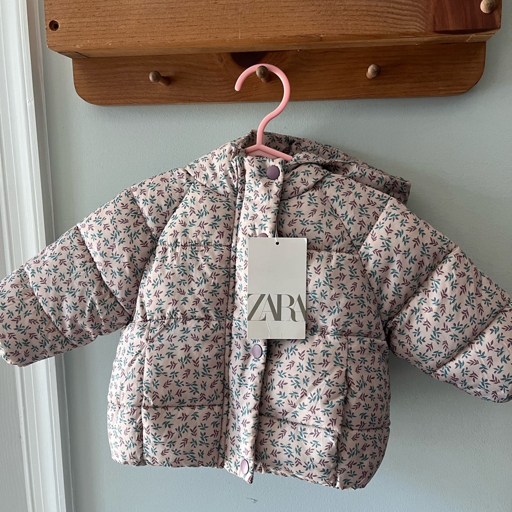 Zara Light Pink Patterned Baby Jacket